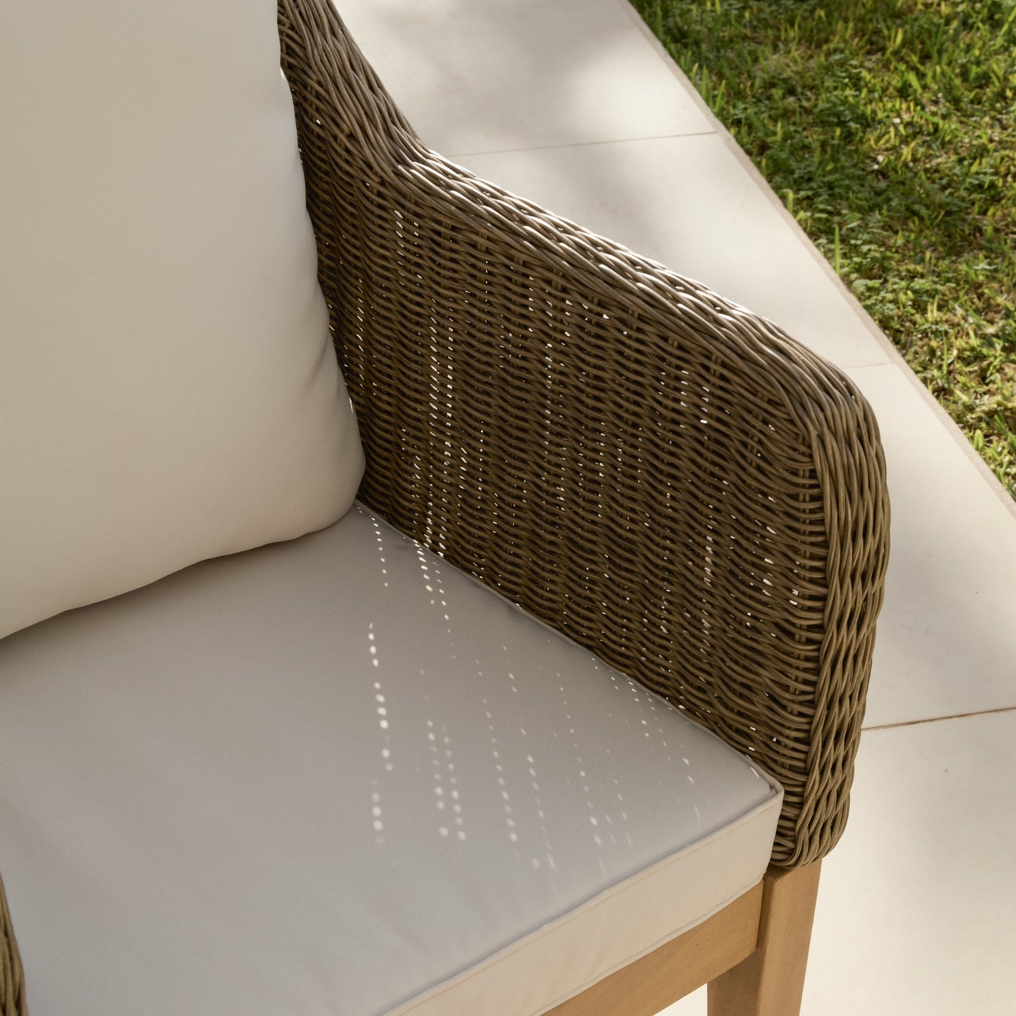 Harlyn Garden Dining Armchair Cushion Covers - Oatmeal - Laura James