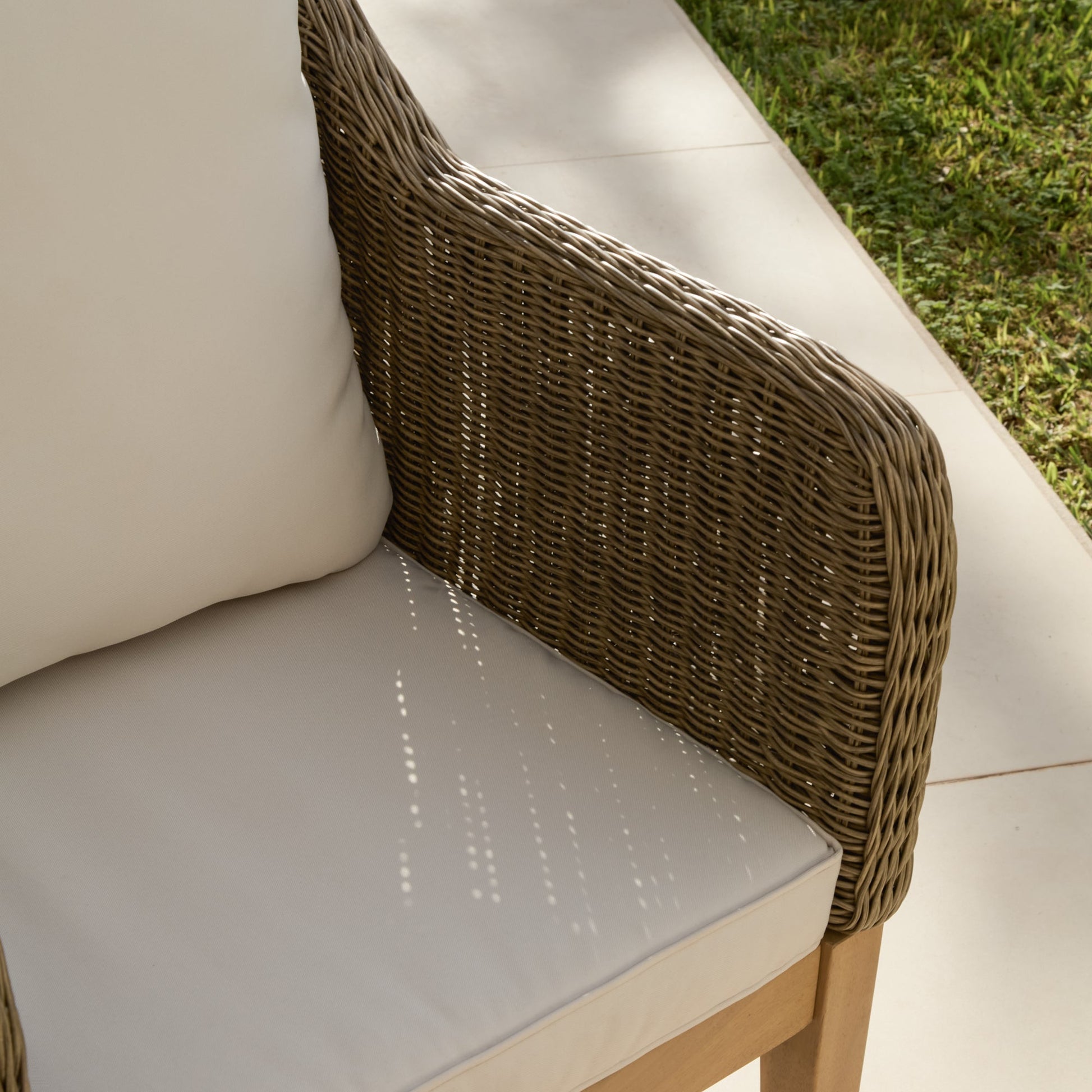 Harlyn Garden Dining Armchair Cushion Covers - Oatmeal - Laura James