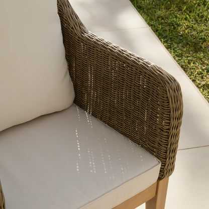 Harlyn Garden Dining Armchair Cushion Covers - Oatmeal - Laura James