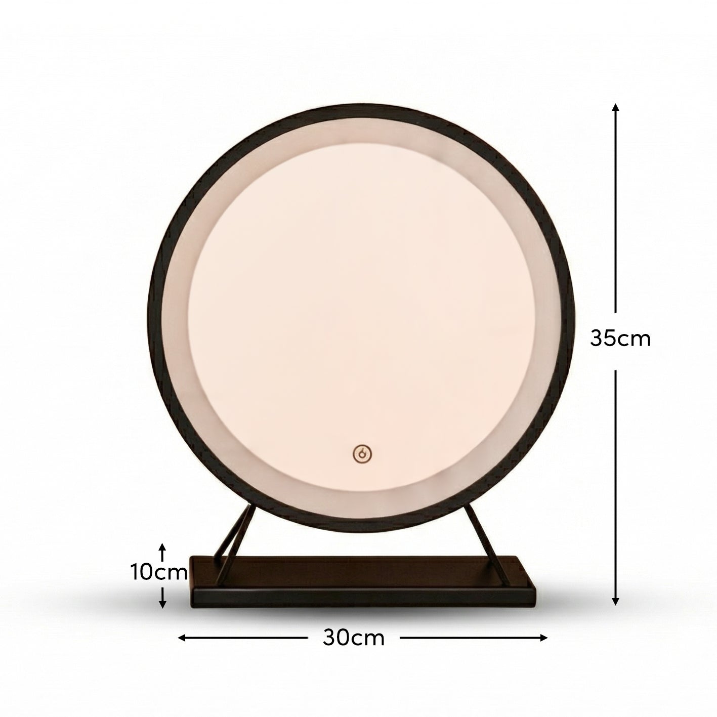 Henton 38x30cm LED Standing Mirror - Black - Laura James