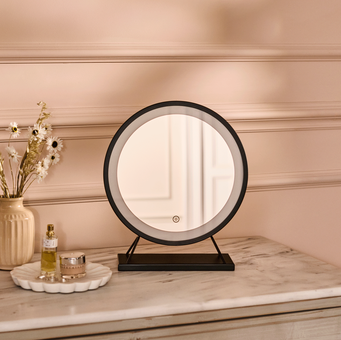 Henton 38x30cm LED Standing Mirror - Black - Laura James