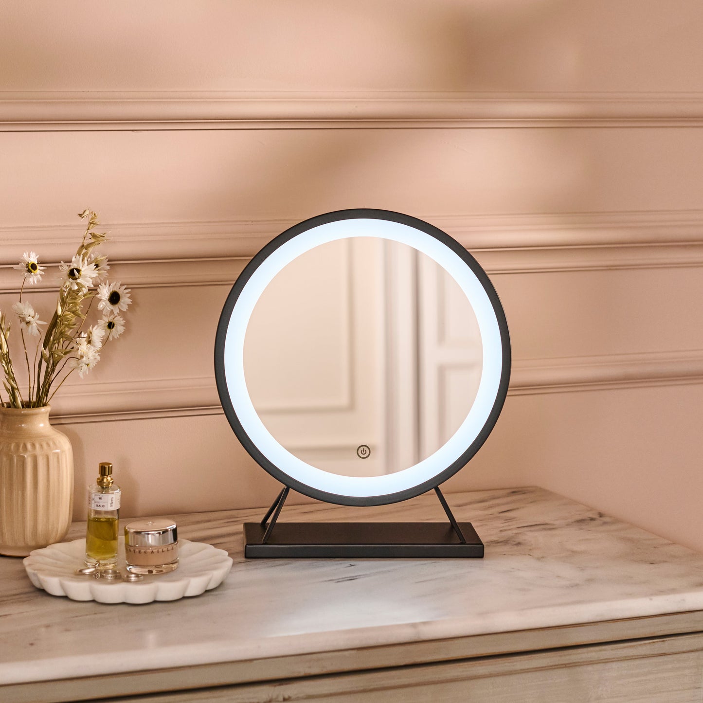 Henton 38x30cm LED Standing Mirror - Black - Laura James