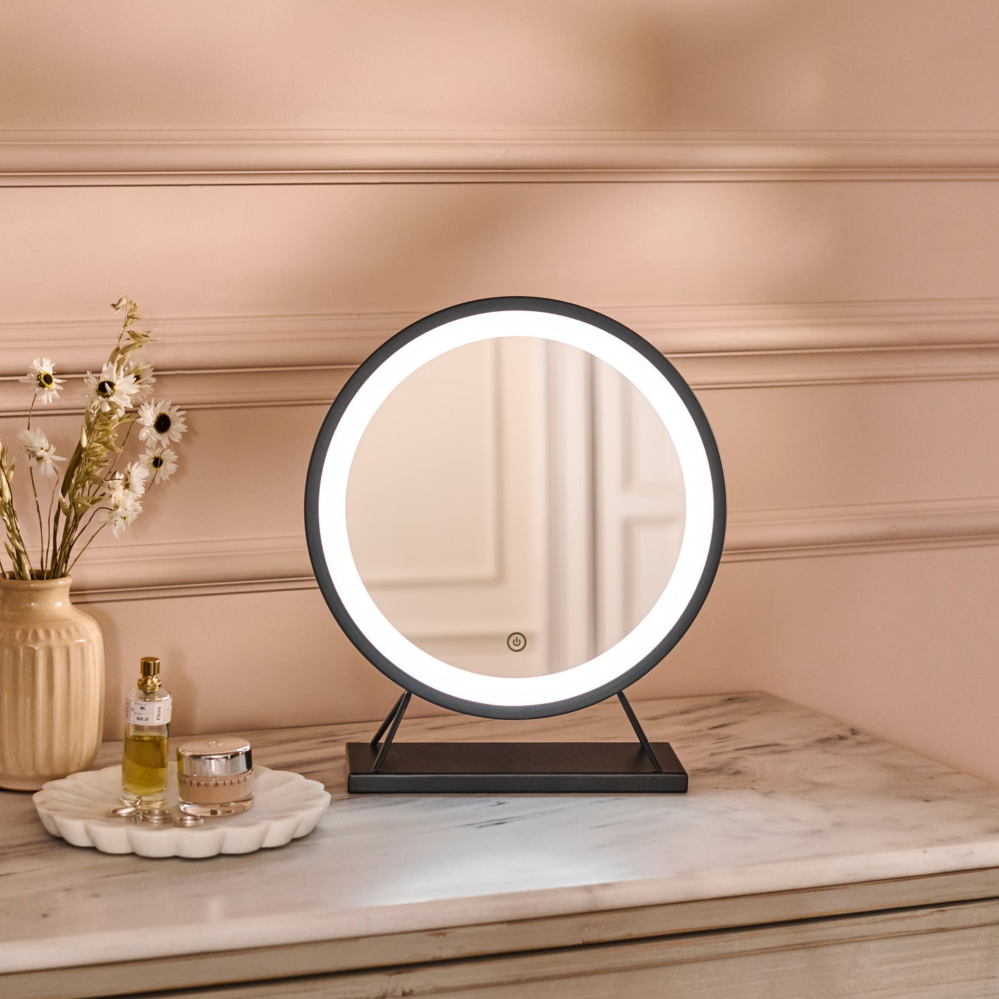 Henton 38x30cm LED Standing Mirror - Black - Laura James