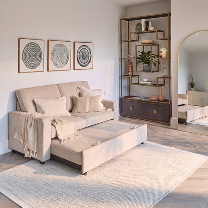 Hugo 2 Seater Sofa Bed - Warm Taupe - Laura James 