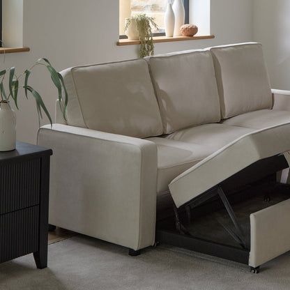 Hugo White Pull Out Corner Sofa Bed - Laura James