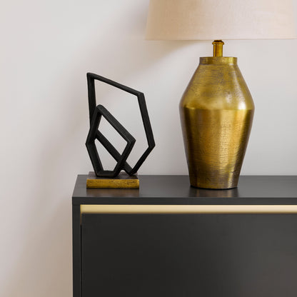 Thurlestone Gold Lamp with Coningsby Taupe Shade - 30cm