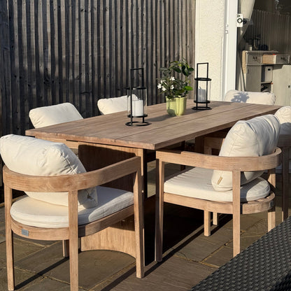 Imani 6 Seater Wooden Garden Dining Set with Imani Dining Chairs - 190cm - Laura James