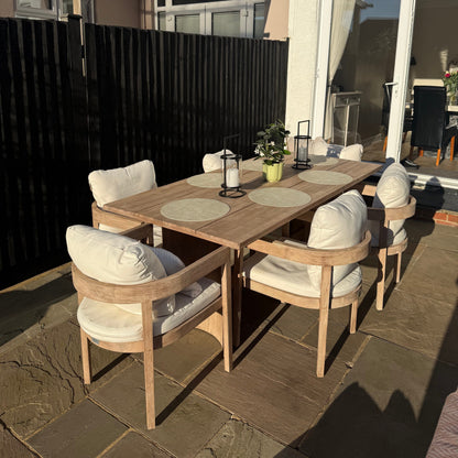 Imani 6 Seater Wooden Garden Dining Set with Imani Dining Chairs - 190cm - Laura James