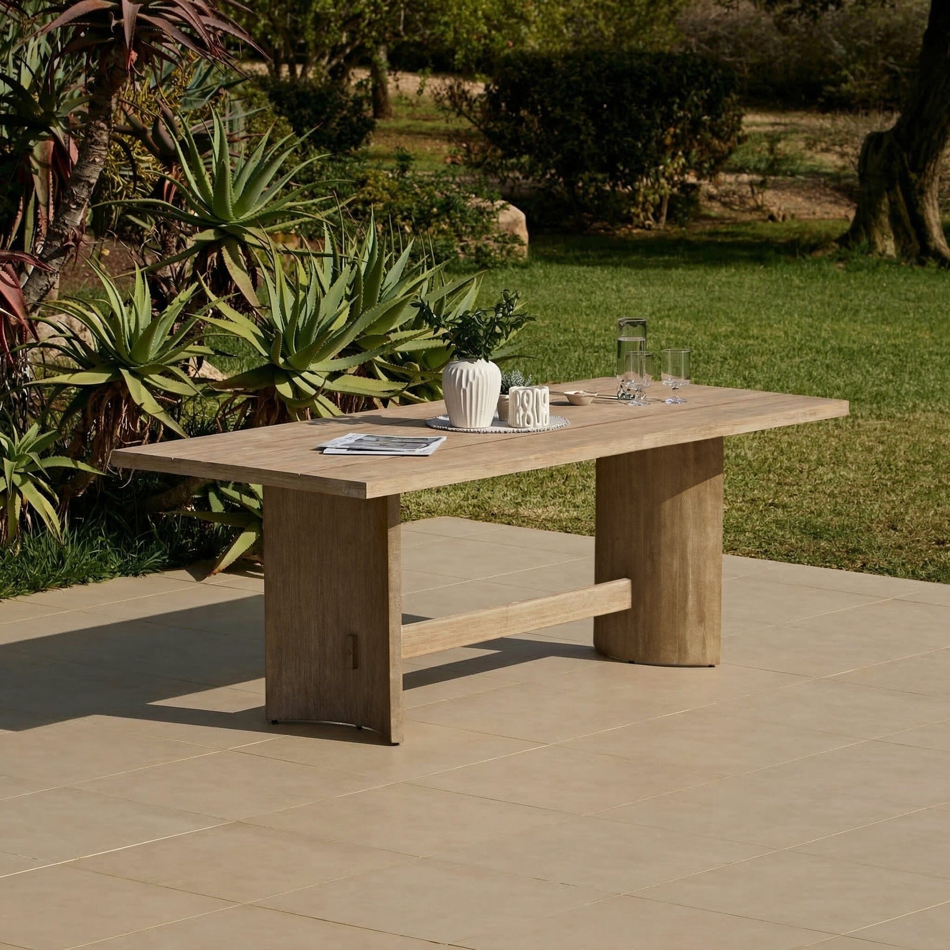 Imani 6 Seater Wooden Garden Dining Set with Imani Dining Chairs - 190cm - Laura James