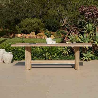 Imani 8 Seater Wooden Garden Dining Table - Light Brush Acacia - Laura James