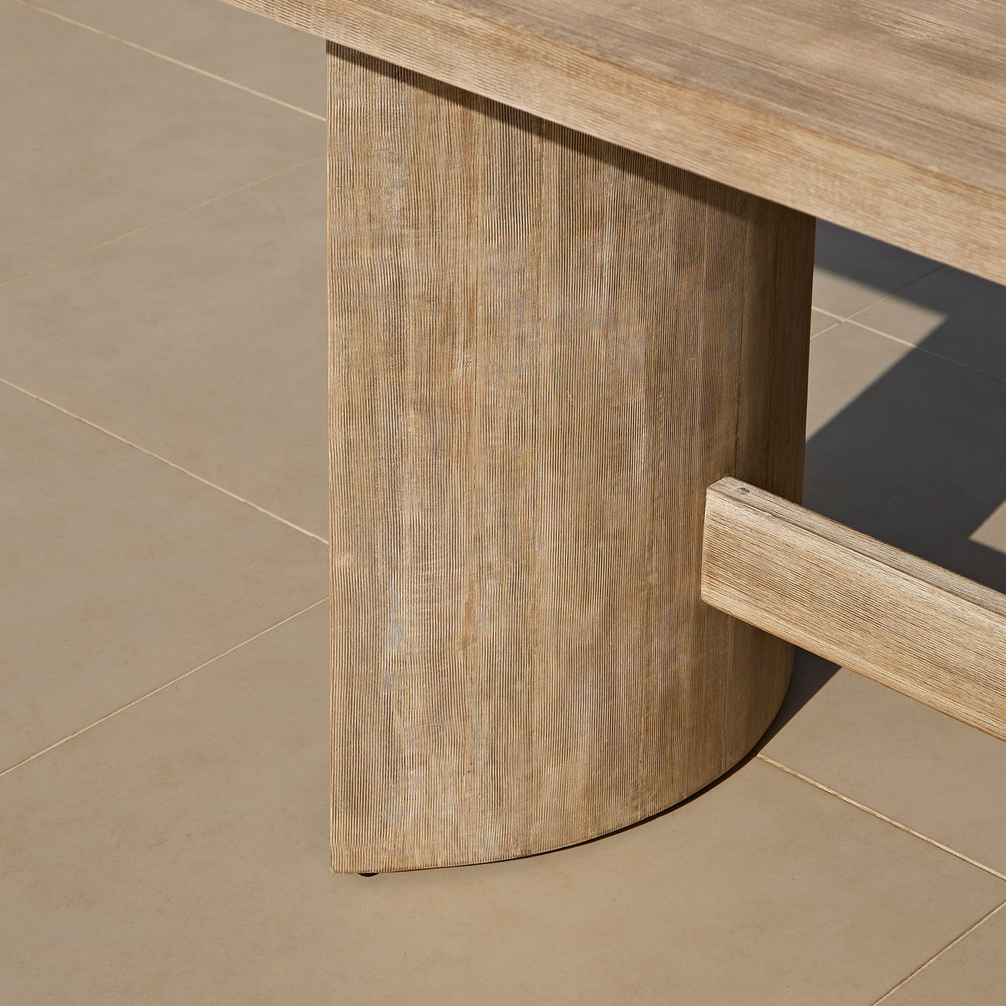 Imani 8 Seater Wooden Garden Dining Table - Light Brush Acacia - Laura James