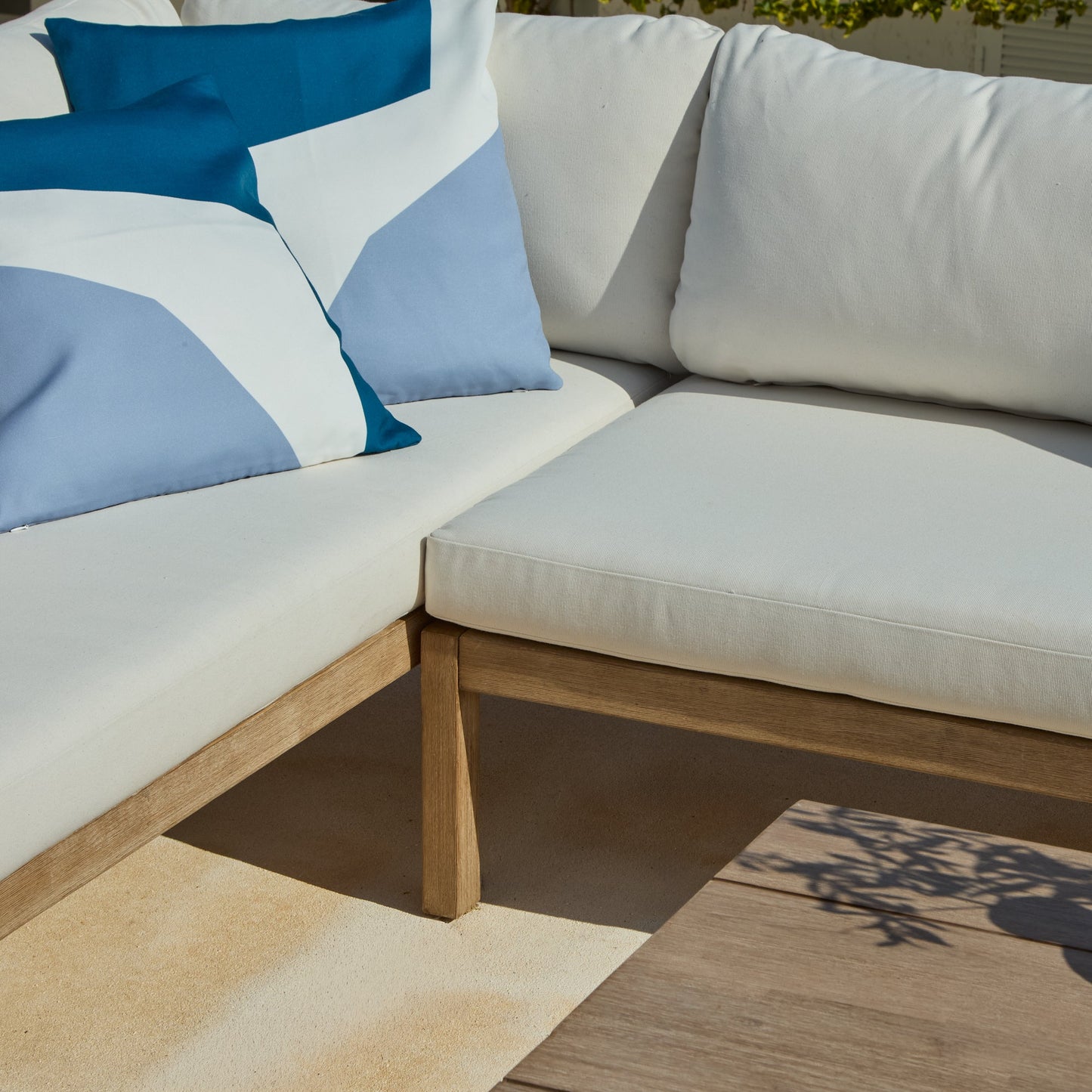 Imani 5 Seater Wooden Garden Corner Sofa with Coffee Table - Laura James