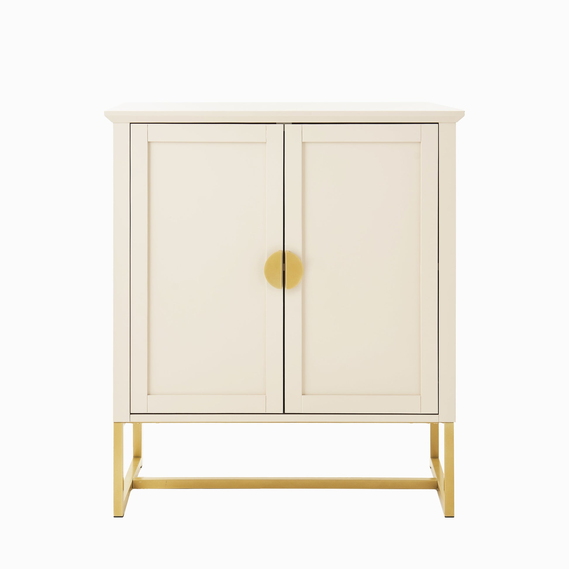 Ines 2 Door Sideboard - Taupe & Gold legs - Laura James 