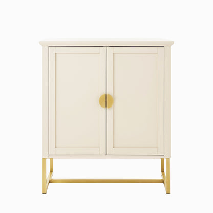 Ines 2 Door Sideboard - Taupe & Gold legs - Laura James 