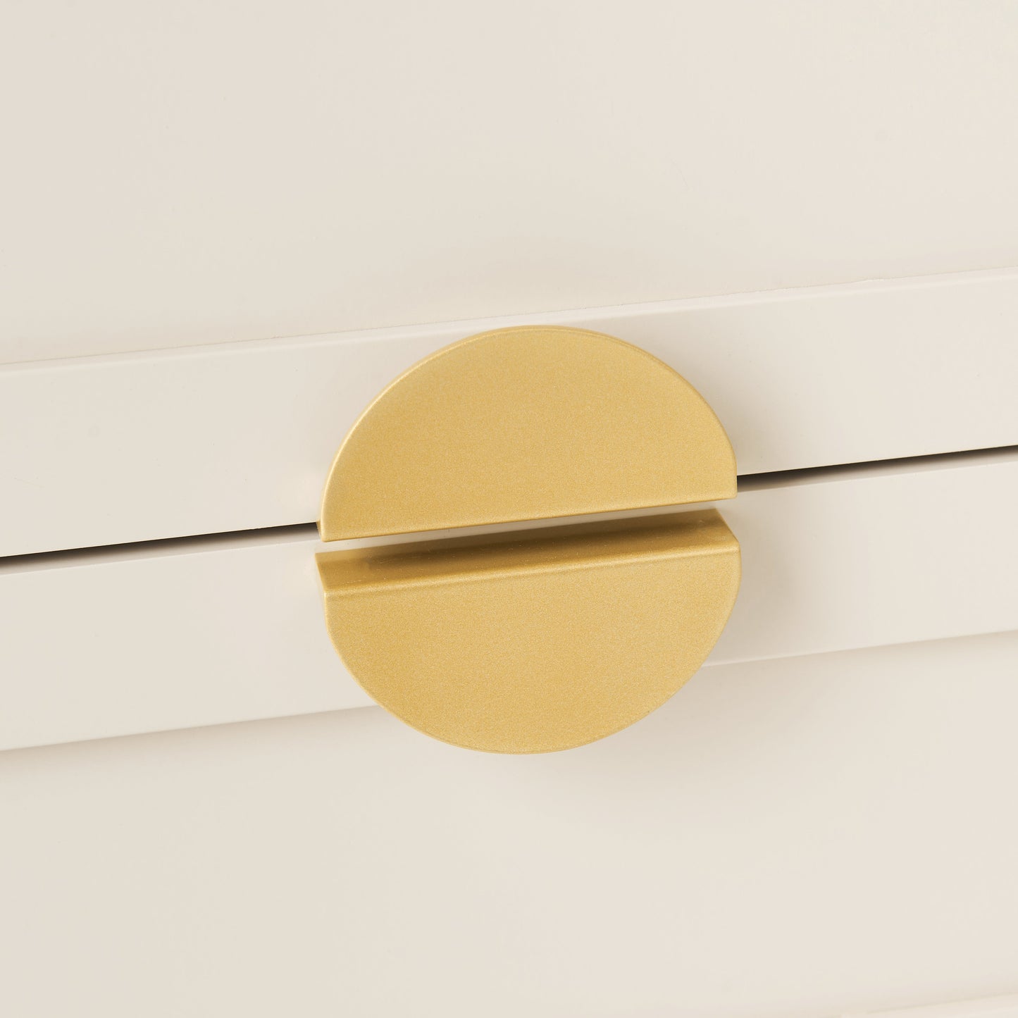 Ines Taupe Bedside Table - Gold Legs - Laura James