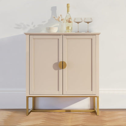 Ines 2 Door Sideboard - Taupe & Gold legs - Laura James 