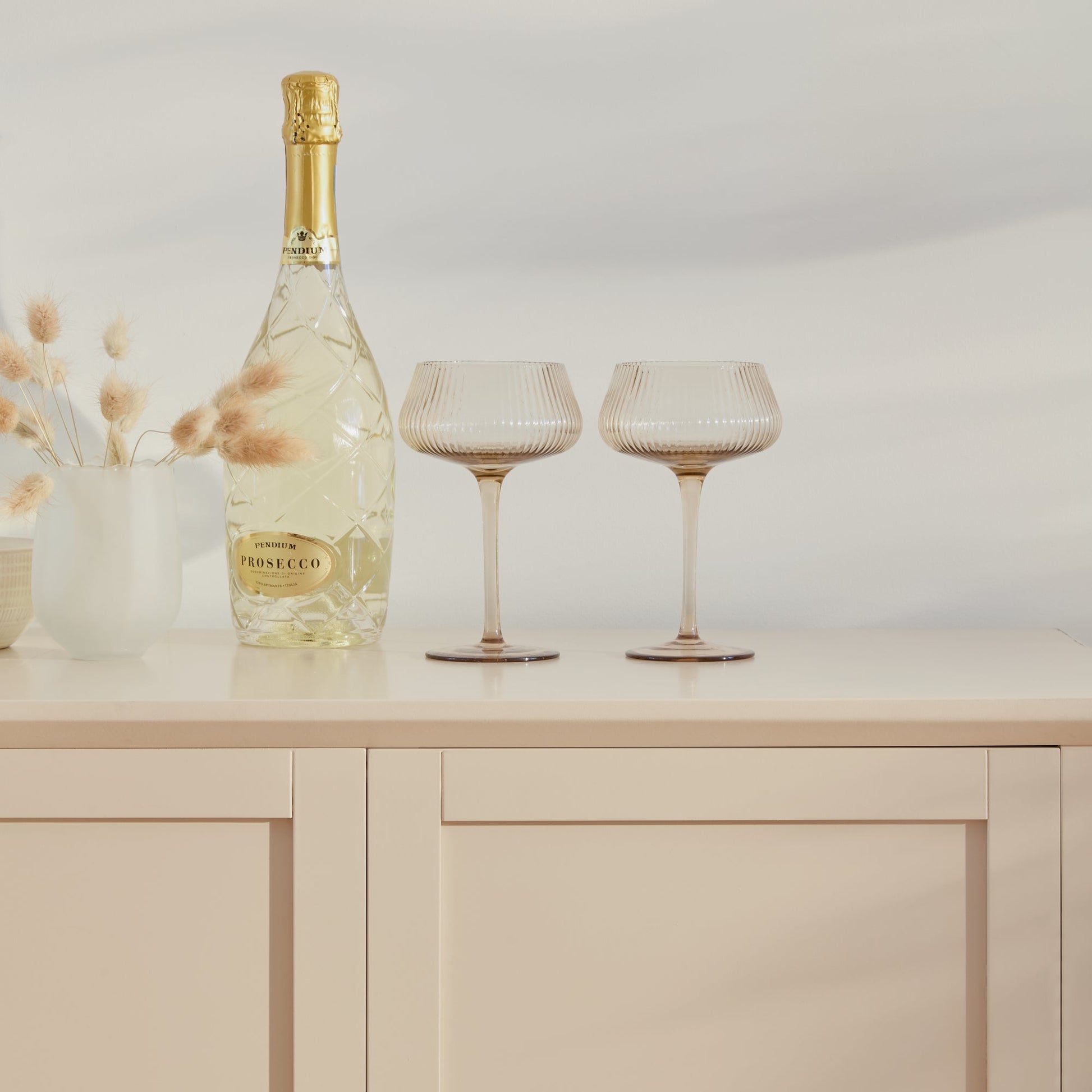 Ines 4 Door Sideboard - Taupe & Gold - Laura James