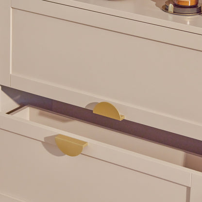 Ines Open Bookcase - Taupe & Gold - Laura James