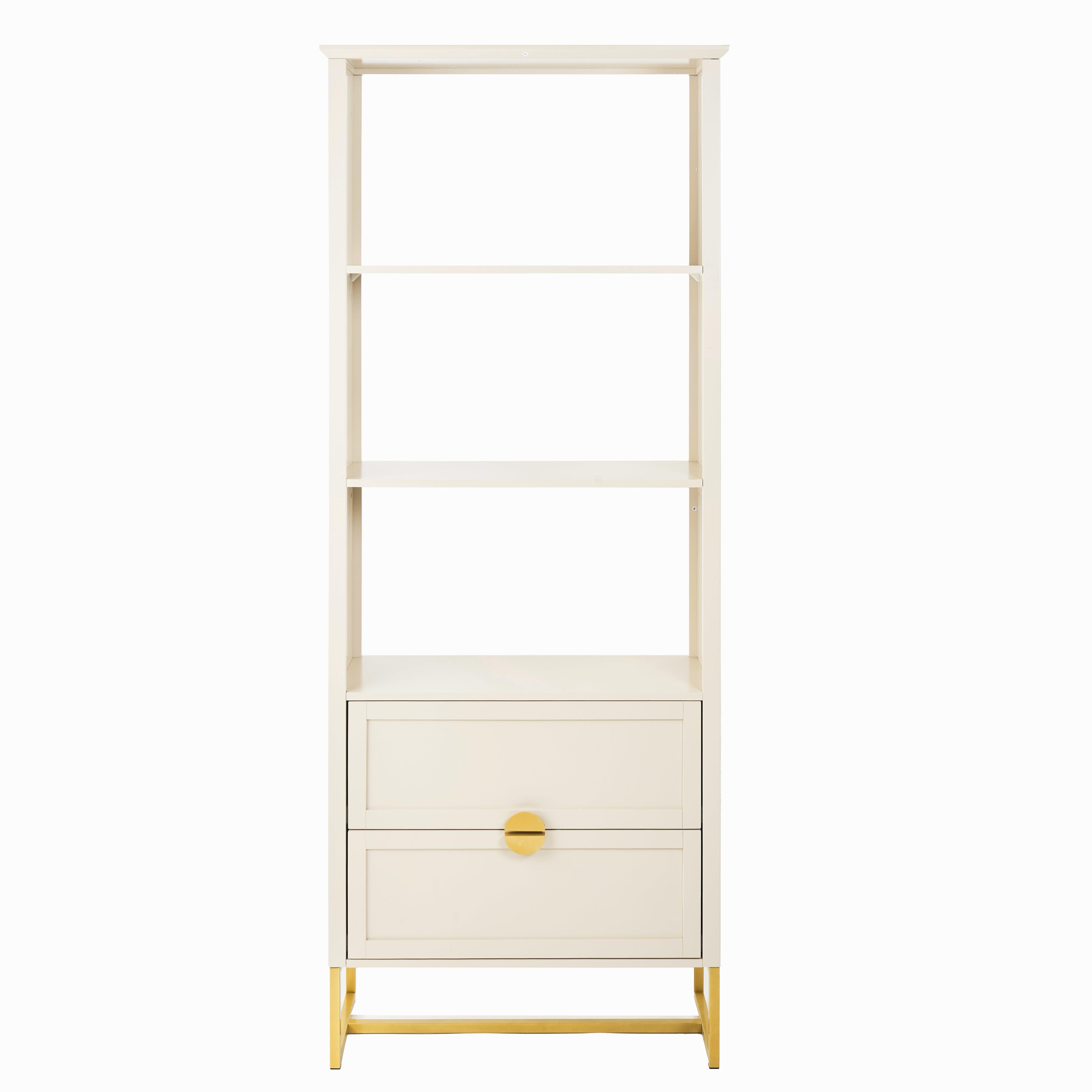Ines Taupe and Gold Tall Bookcase – Laura James Ireland