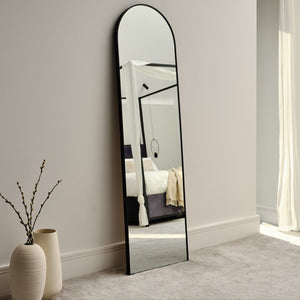 Ingham 140X40cm Metal Arch Mirror - Black