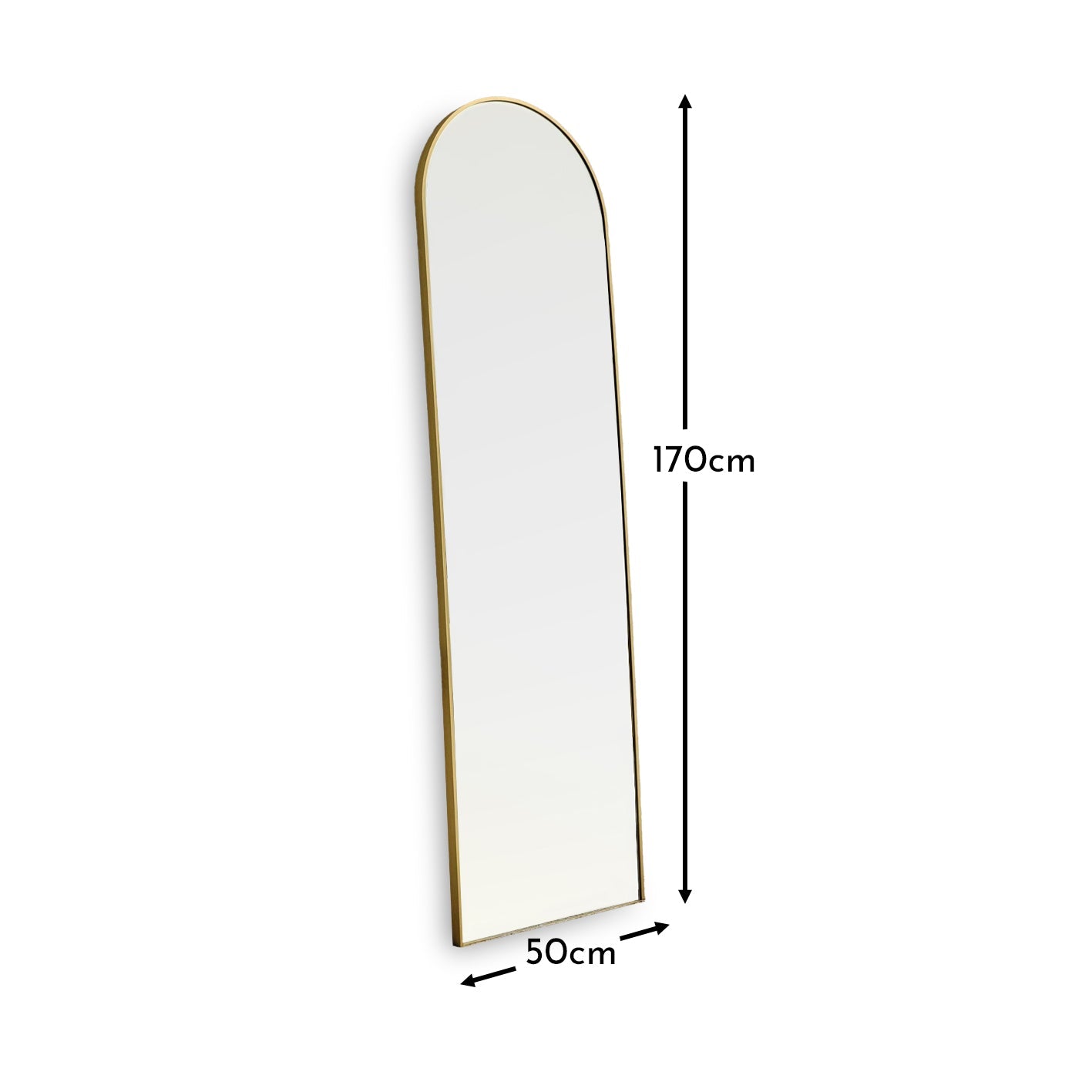 Ingham 170x50cm Full Length Arch Mirror  - Gold - Laura James 