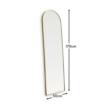 Ingham 170x50cm Full Length Arch Mirror  - Gold - Laura James 