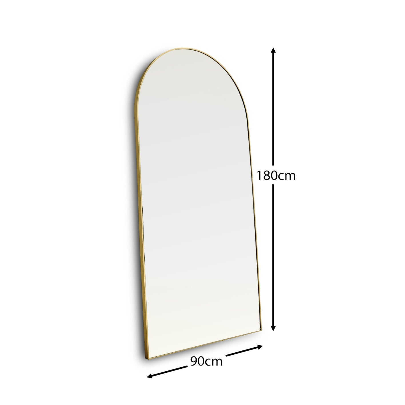 Ingham 180x90cm Full Length Arch Mirror -  Gold - Laura James 