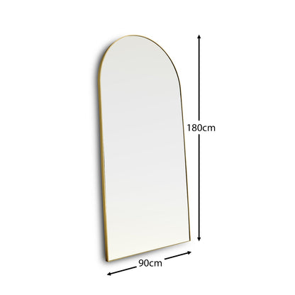 Ingham 180x90cm Full Length Arch Mirror -  Gold - Laura James 