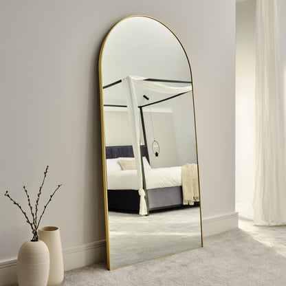 Ingham 180x90cm Full Length Arch Mirror -  Gold - Laura James 