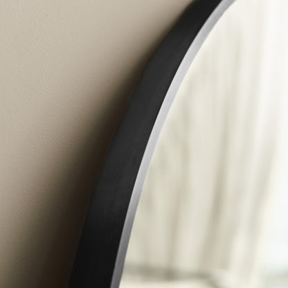 Ingham 180x90cm Metal Arch Floor Mirror - Black - Laura James 