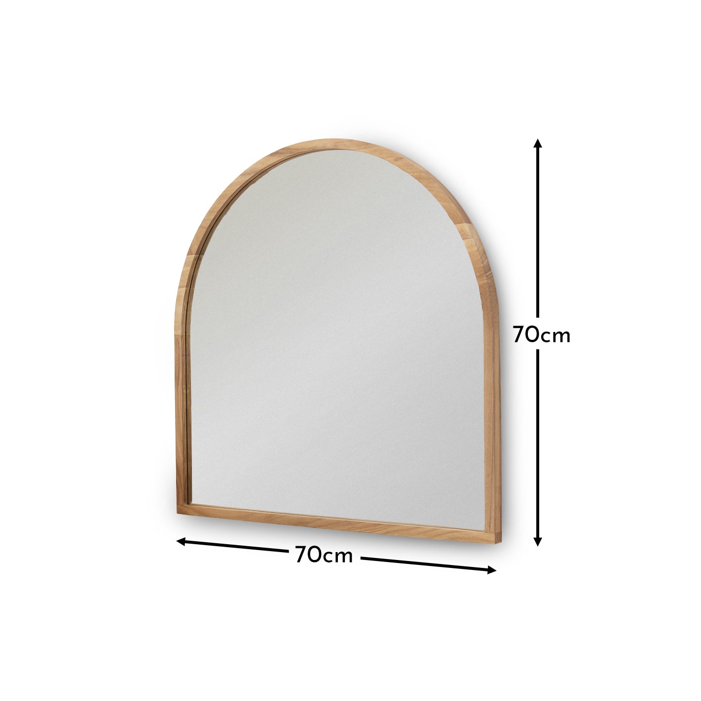 ngham 70x70cm Wooden Arch Mirror - Natural - Laura James 