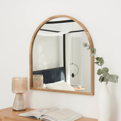 Ingham 70x70cm Wooden Arch Mirror - Natural - Laura James 
