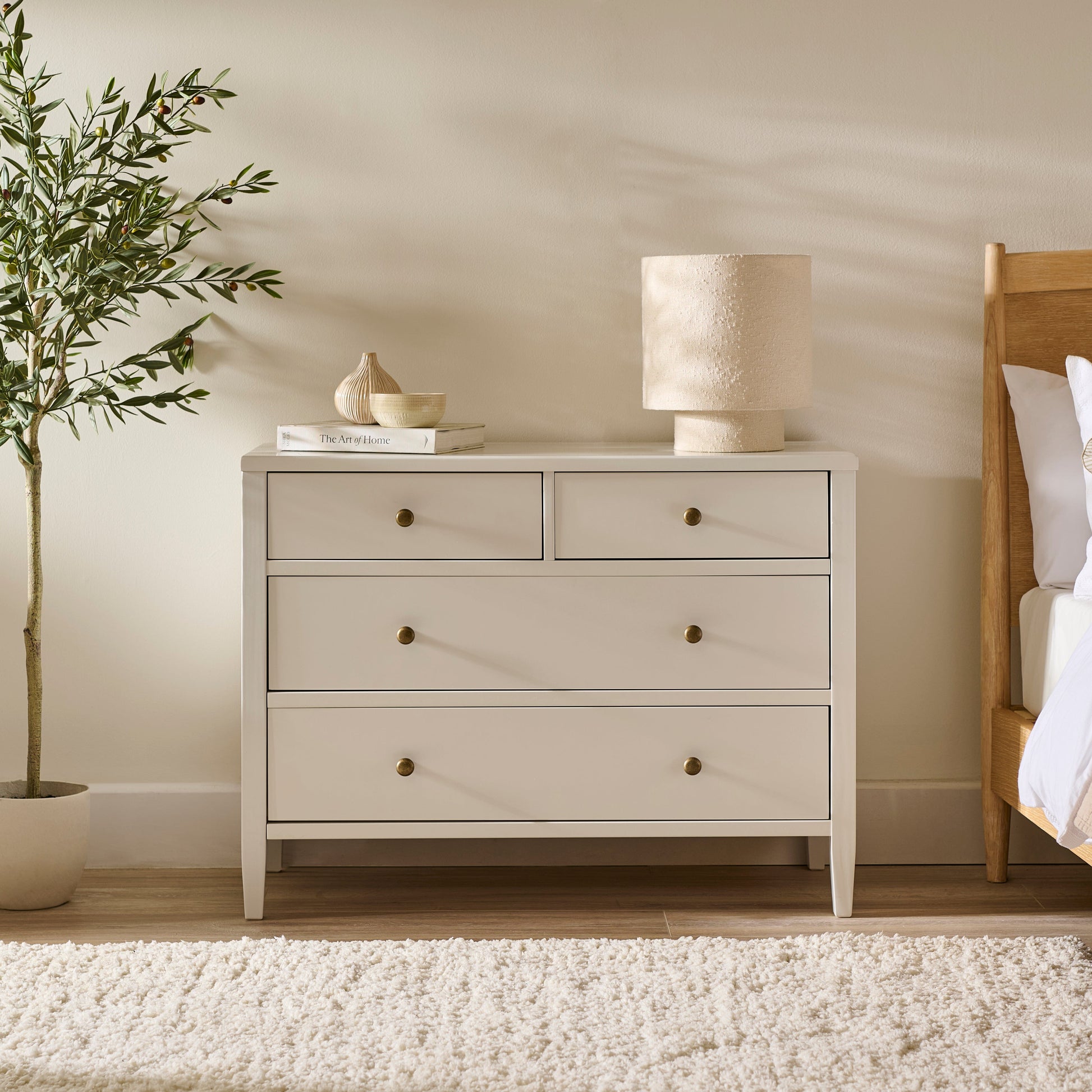 Ivy 4 Drawer Chest of Drawers - Ivory White - Laura James 