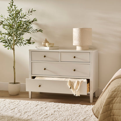 Ivy 4 Drawer Chest of Drawers - Ivory White - Laura James 
