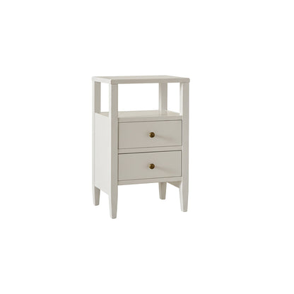 Ivy 2 Drawer Bedside Table - Ivory White - Laura James