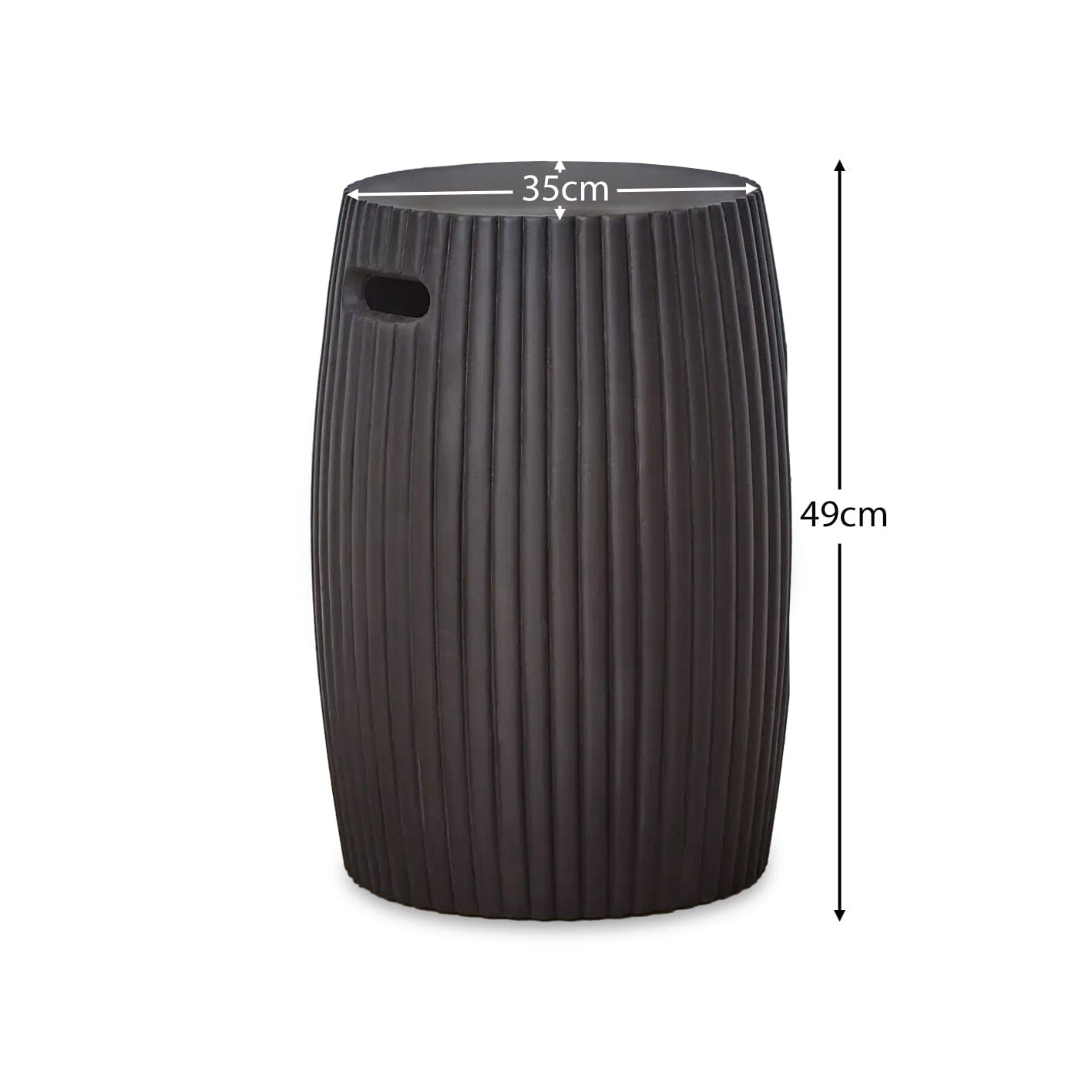 Jabari 35cm Garden Side Table - Lava Black