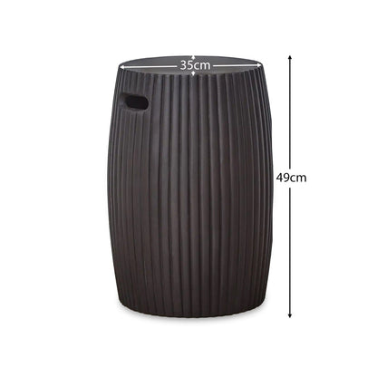 Jabari 35cm Garden Side Table - Lava Black