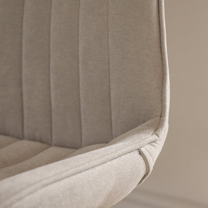 Bella Soft Beige Dining Chairs - Set of 2 - Whitewash Oak Legs