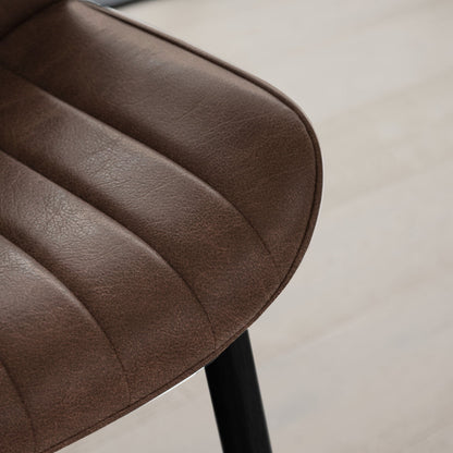 Bella Saddle Brown Dining Chair - Set of 2 - Black Oak Legs - Laura James