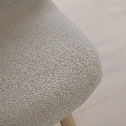 Ellis Light Beige Boucle Dining Chairs - Set of 2 - Whitewash Oak Legs
