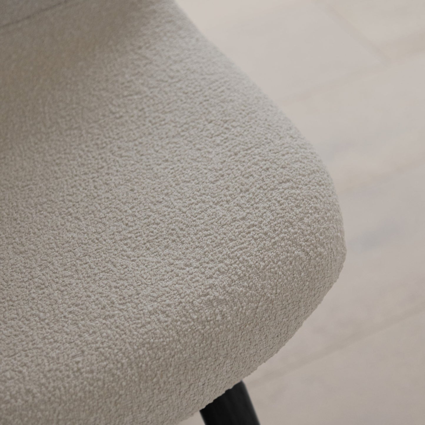Ellis Light Beige Dining Chairs with Black Legs - Set Of 2 - Laura James