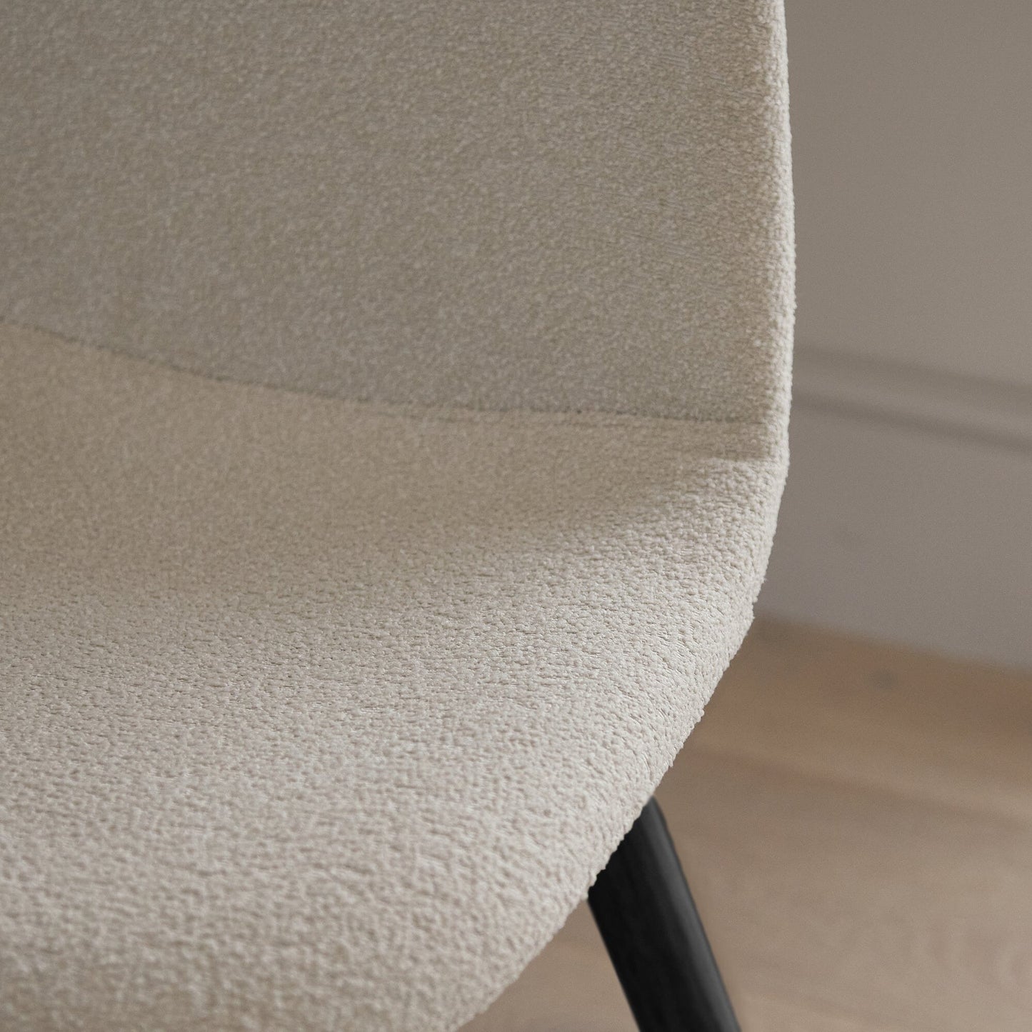 Ellis Light Beige Dining Chairs with Black Legs - Set Of 2 - Laura James
