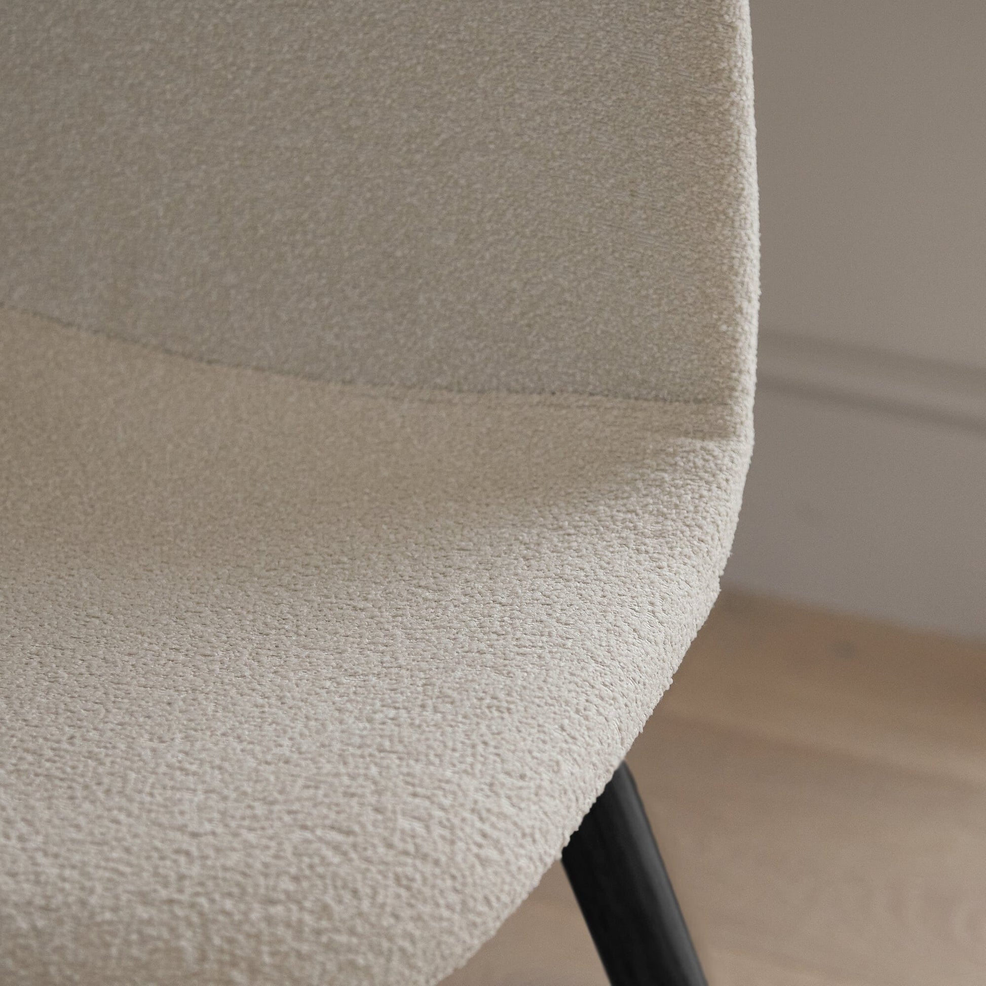 Ellis Light Beige Dining Chairs with Black Legs - Set Of 2 - Laura James