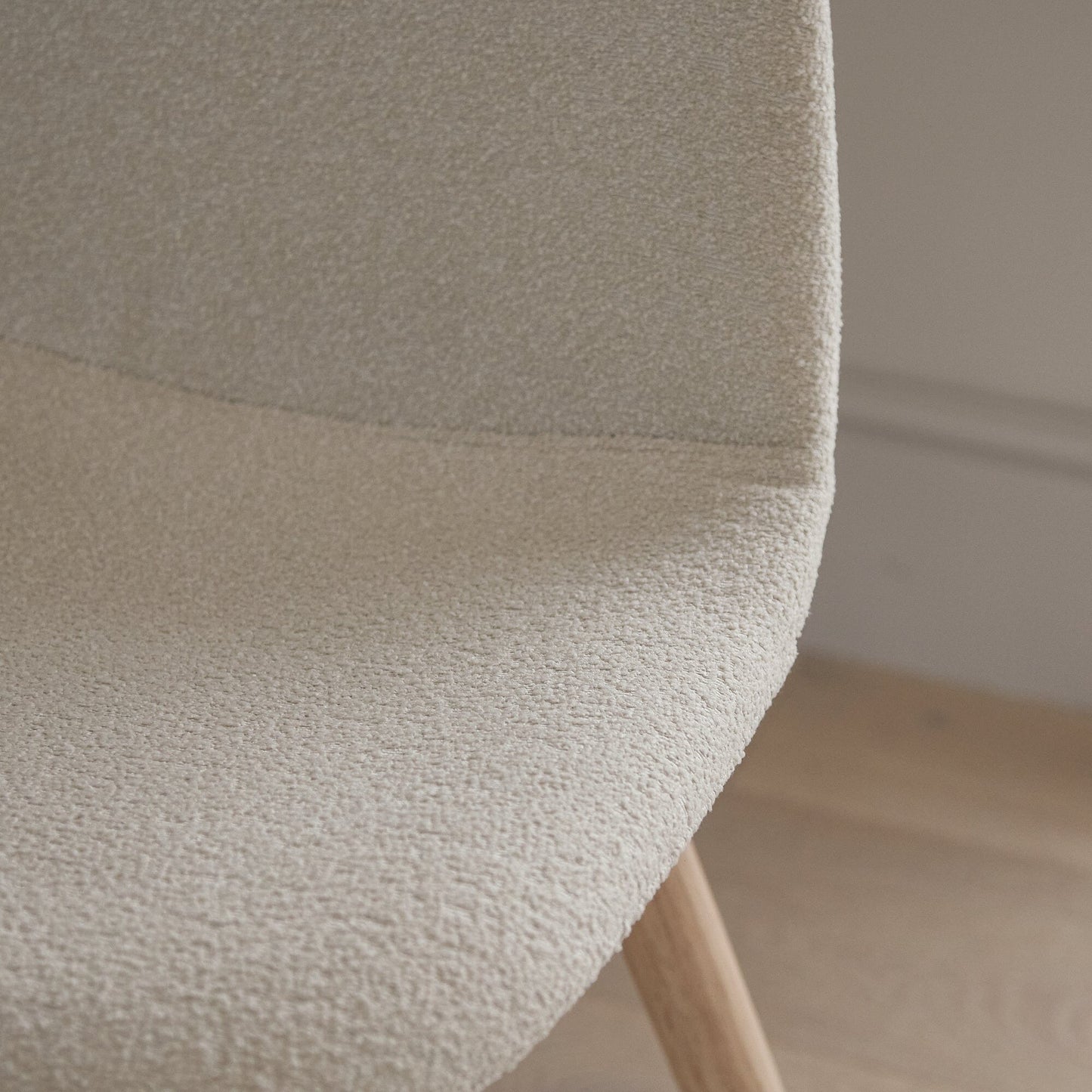Ellis Light Beige Dining Chairs - Set of 2 - Whitewash Oak Leg s - Laura James 