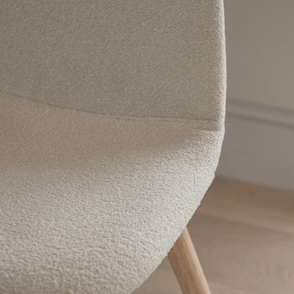 Ellis Light Beige Dining Chairs - Set of 2 - Whitewash Oak Leg s - Laura James 