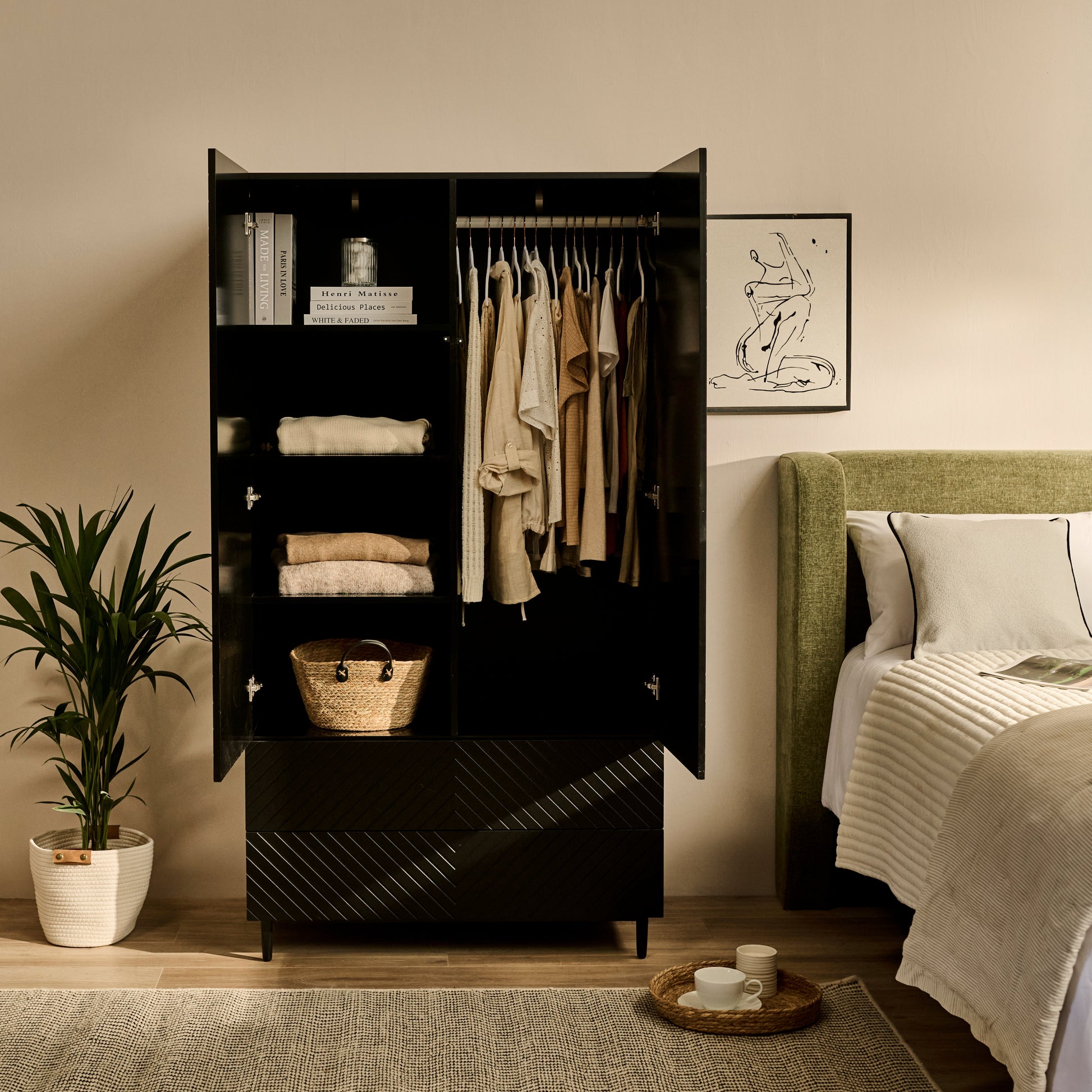 Jack Double Wardrobe - Black - Laura James