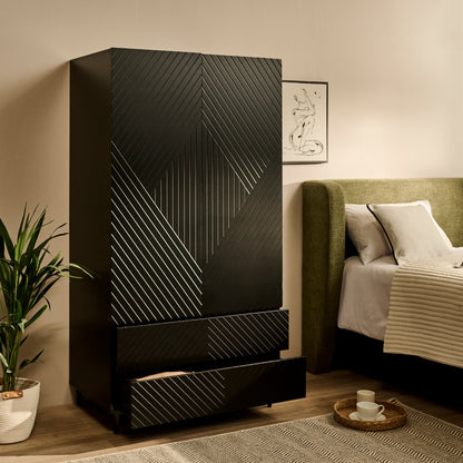 Jack Double Wardrobe - Black - Laura James