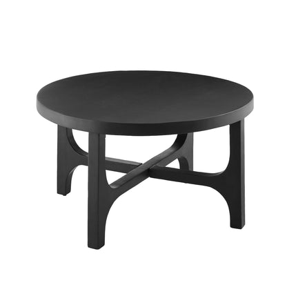Jade Jet Black Mango Wood Oval Coffee Table - Laura James