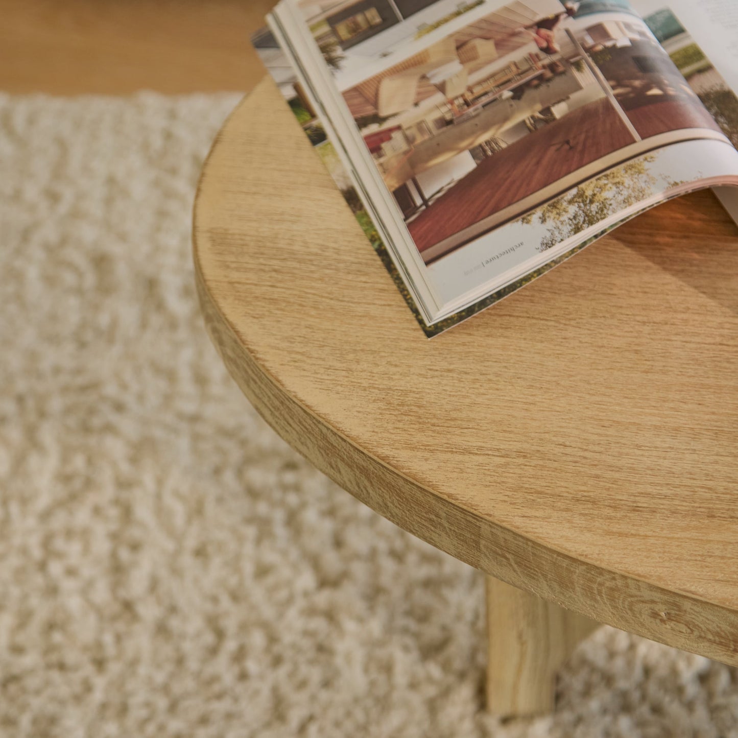 Jade Chalked Mango Wood Oval Coffee Table - Laura James