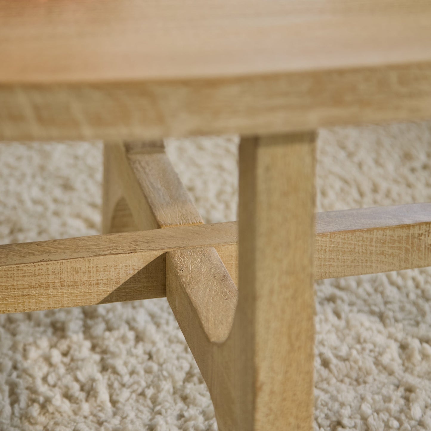 Jade Chalked Mango Wood Oval Coffee Table - Laura James